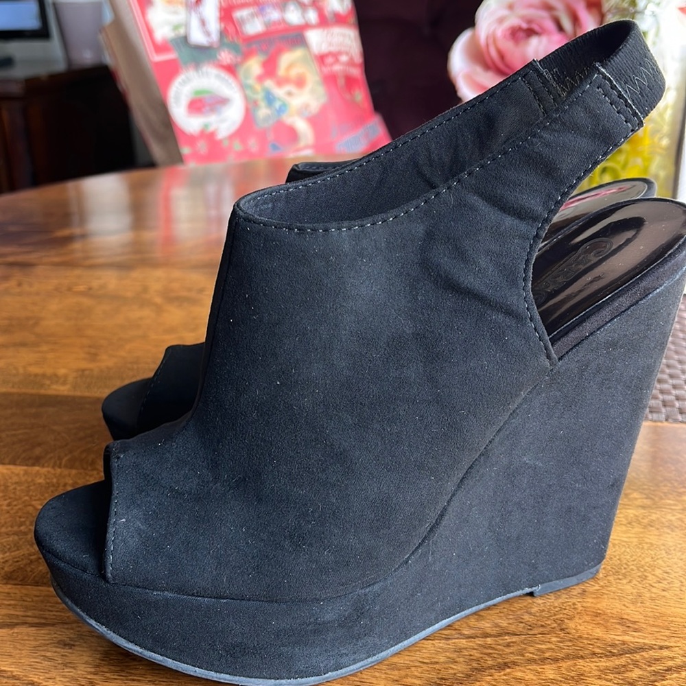 Carlos Santana Suede Wedge Heel